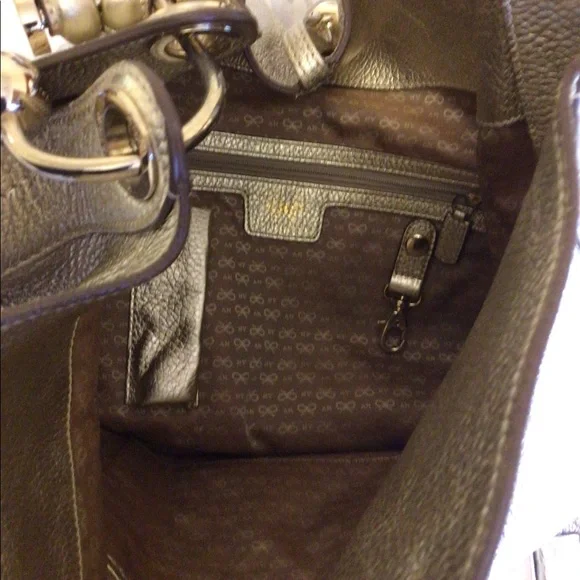 - Anya Hindmarch gold leather handbag with gold accent Sz Extra large rare… - Picture 11 of 12